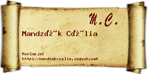 Mandzák Célia névjegykártya